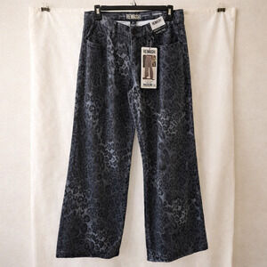 Rewash Cheetah Print Wide Leg Jeans Size 3/26 Y2K Animal Print Straight Leg NWT